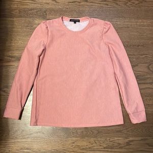 Gibson look dusty rose puff sleeve top